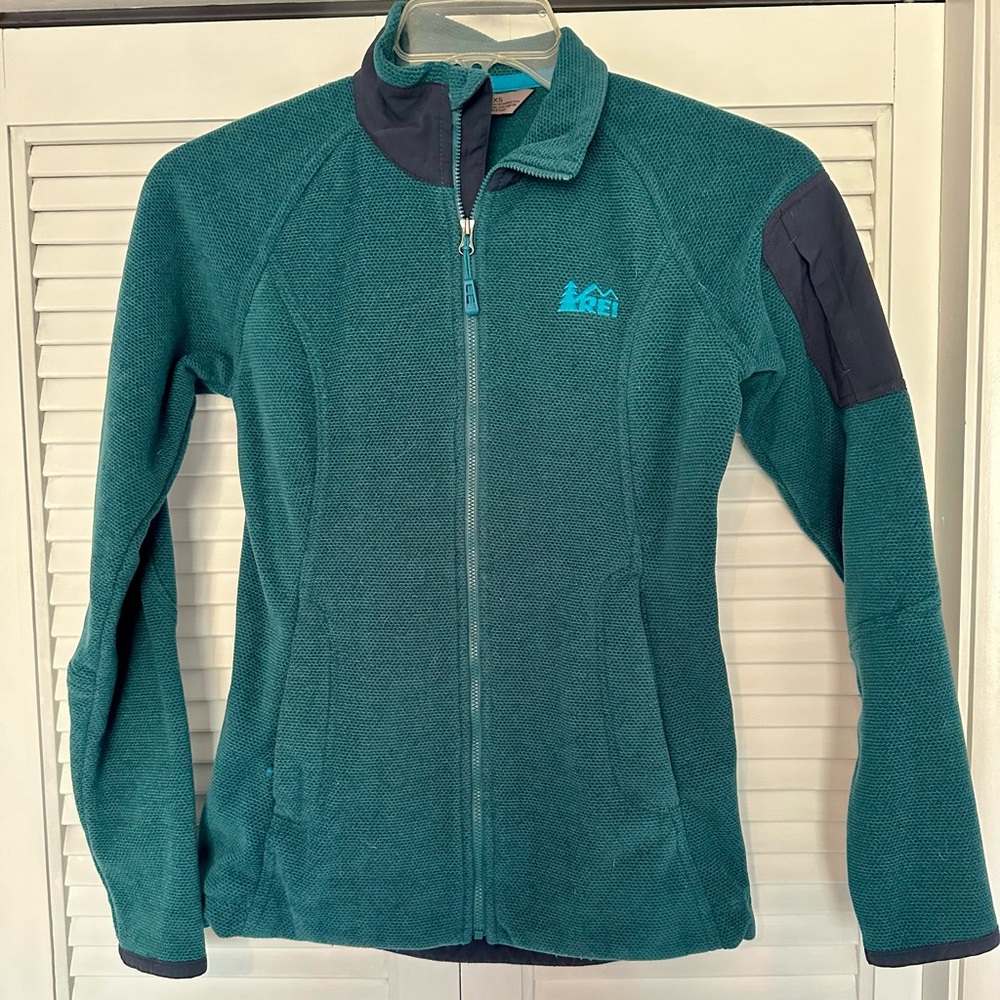 REI full zip jacket green size xs